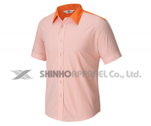 SHN-915ㅣ오렌지스트라이프 남방 셔츠