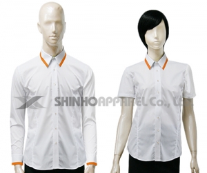 SHN-0259 백색/오렌지 스판 남방 셔츠