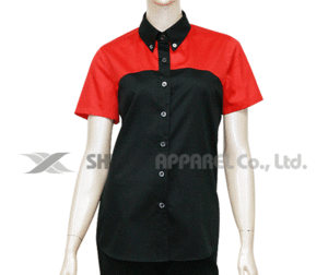 SHN-0250 검정/빨강 스판 남방 셔츠