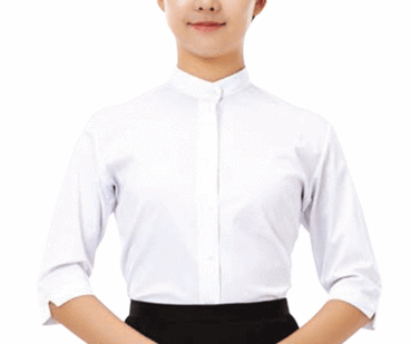 SHN-764 여성용 백색 차이나카라 셔츠 남방