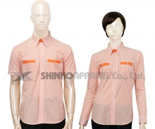 SHN-910 오렌지 스트라이프 남방 셔츠